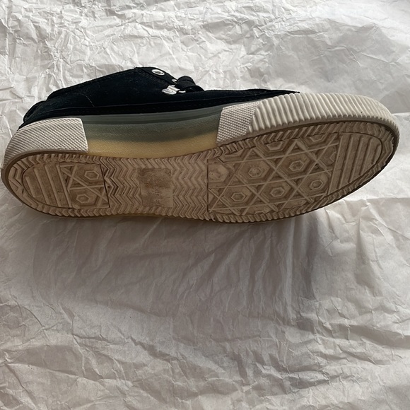 All Saints women low top black and white genuine leather sneakers keds - Picture 5 of 9